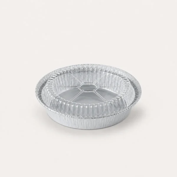 Envase de aluminio circular 7" 600 ml con tapa BOPS (20 unidades)