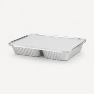 Envase de aluminio C-25 con división y tapa de cartón (20 unidades)