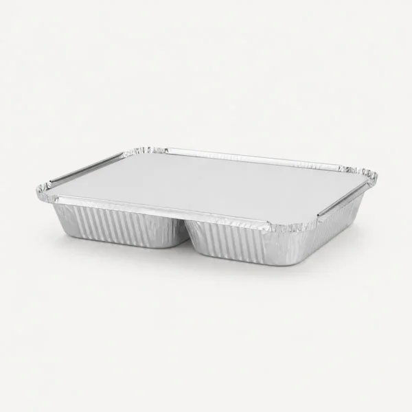 Envase de aluminio C-25 con división y tapa de cartón (20 unidades)