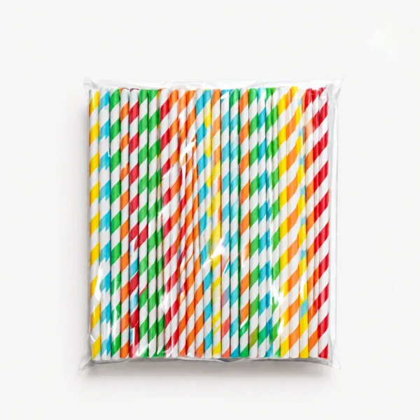 Bombilla de papel multicolor (100 unidades)