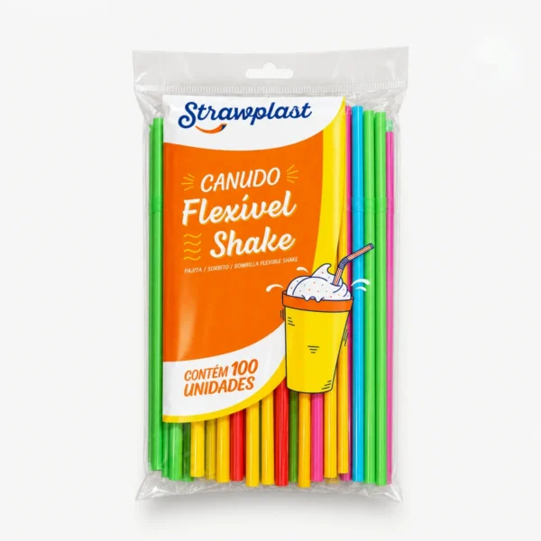 Bombilla plástica en colores mixtos (100 unidades)