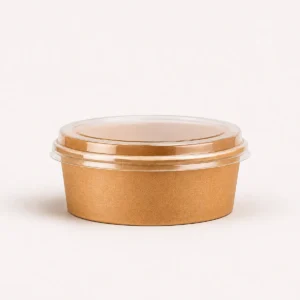 Bowl kraft con tapa 600 ml (25 unidades)