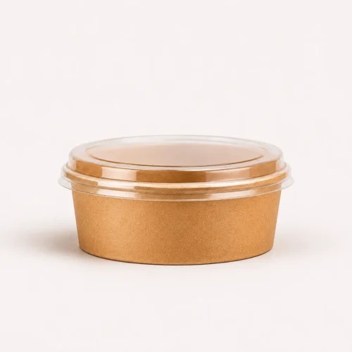 Bowl kraft con tapa 600 ml (25 unidades)