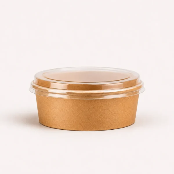 Bowl kraft con tapa 600 ml (25 unidades)