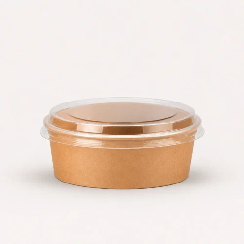 Bowl kraft con tapa 750 ml (25 unidades)