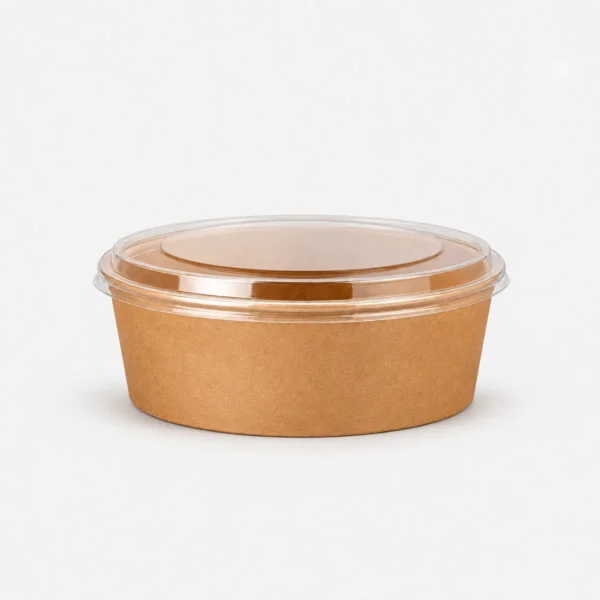 Bowl kraft con tapa 1000 ml (25 unidades)