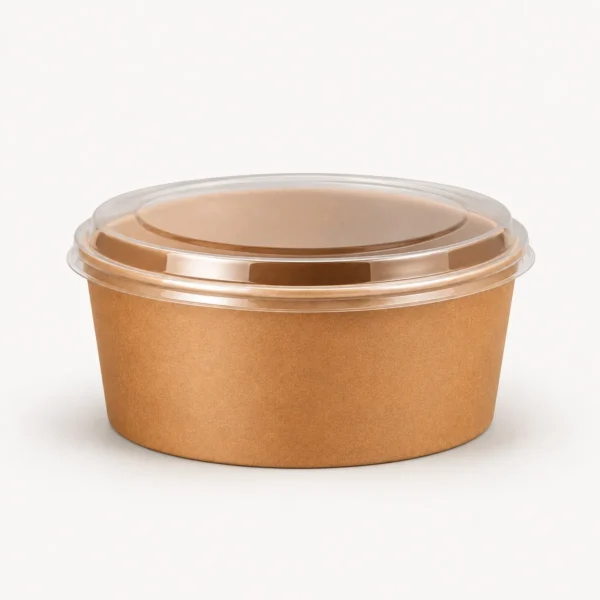 Bowl kraft con tapa 1300 ml (25 unidades)